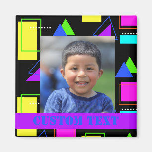 FOTO RETRO 80er NEON FLUORO FARBE GEOMETRISCHE FOR Magnet