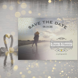 Foto Retro Gold Lights Gold Save the Date
