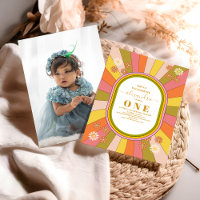 Foto Retro Groovy 70er Jahre 1. Geburtstag