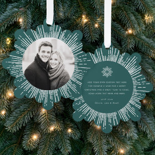 Foto Retro Sonnenbrand Kiefer grün Weihnachten Ornament Karte