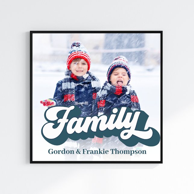 Foto Retro Typografie Personalisiert (Custom retro style family lettering photo print)