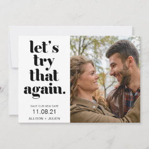 Foto Rette die neue Date Wedding Postponement Card Save The Date
