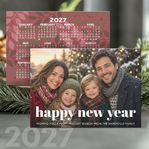 Foto - Riesiges Neues Jahr - 2027 Kalender Feiertagskarte