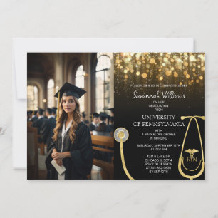 Foto RN Pflege Gold Abschluss Celebration Einladung