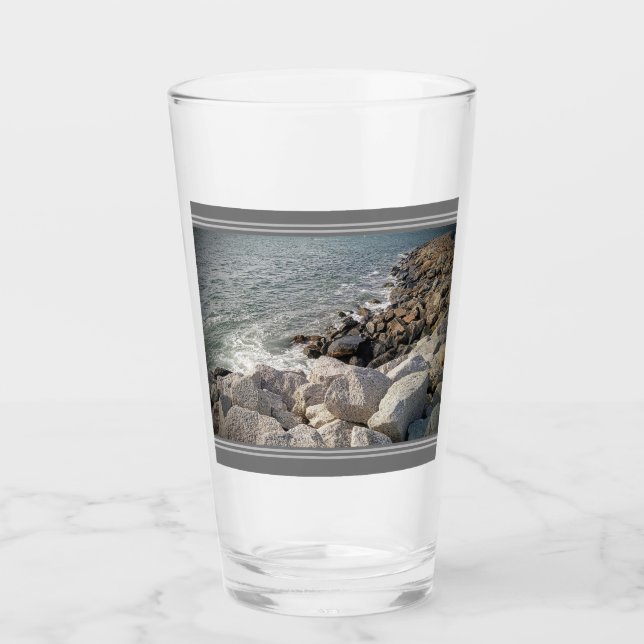 Foto Rocky Ocean Shore Glas (Vorderseite)