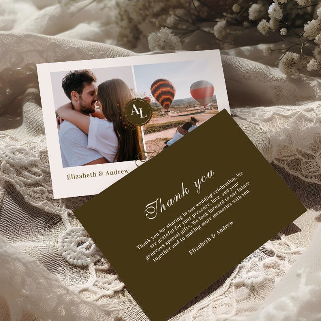 Foto Rokoko Blumenantik Hochzeit Dankeskarte (Von Creator hochgeladen)