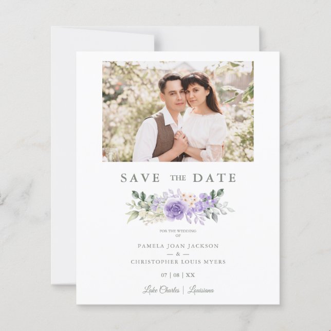 Foto Romantische Lila Shades Rose Wreath Wedding  (Vorderseite)