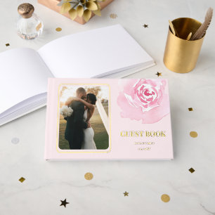 Foto Rosa Romantische Hochzeit Gästebuch