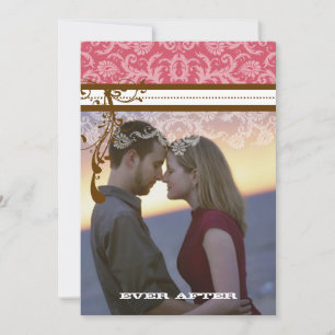 Foto Rosa und Schokolade Braun Vintager Kronleucht Einladung