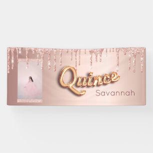 Foto-Rose aus Quinceanera-Glitzer Banner