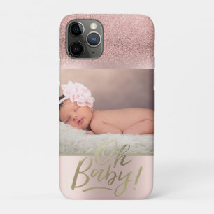 Foto Rose Gold Glitter Ombre Oh Baby Case-Mate iPhone Hülle