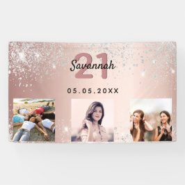 Foto Rose Gold Glitzer Banner