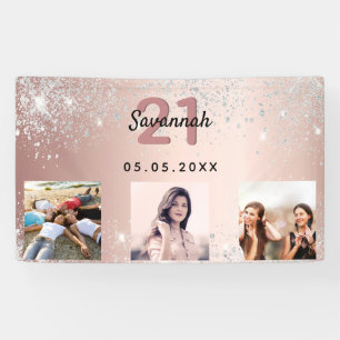 Foto Rose Gold Glitzer Banner