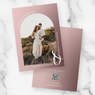 Foto Rose Gold QR Code Hochzeit Save The Date