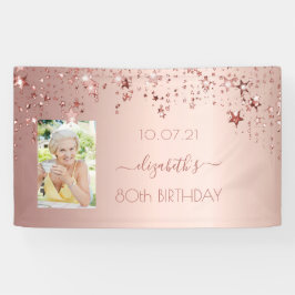 Foto-Rose Gold Rosa-Glitterstars Banner