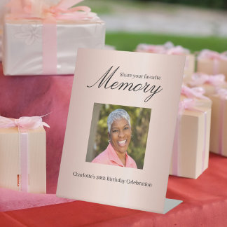 Foto-Rose Gold zum Geburtstag Sockelschild