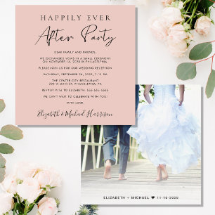 Foto-Rosé-Hochzeitsempfang 'Glücklich bis ans Ende Einladung