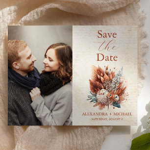 Foto Rost Terracotta Blume Burnus Orange Fall Save The Date