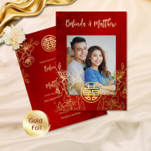 Foto Rot Gold Chinesische Hochzeit