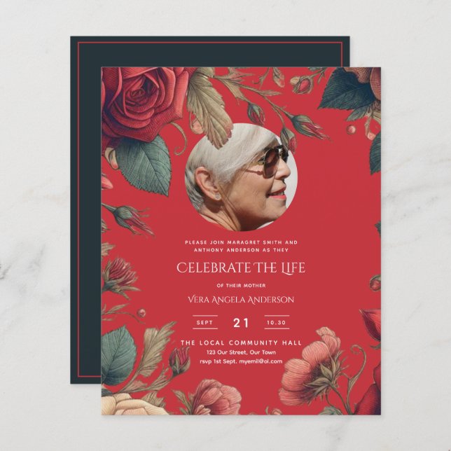 FOTO Rote Rosen Feier Lebensbeerdigung POEM (Vorne/Hinten)