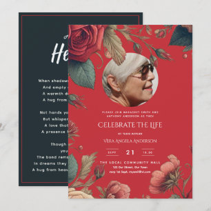 FOTO Rote Rosen Feier Lebensbeerdigung POEM Einladung