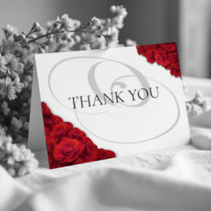 Foto Rote Rosen Foto Hochzeit Dankeskarte