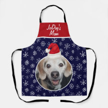 Foto Rote Weihnachtsmannmütze Schneeflocken Navy W