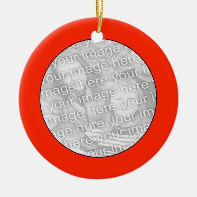 Foto Roter Kreis hinzufügen Keramik Ornament (Vorne)