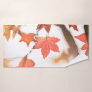 Foto Roter Leaf Nature Badehandtuch
