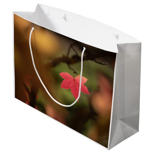 Foto Roter Leaf Nature Große Geschenktüte (Rückseite Schrägansicht)