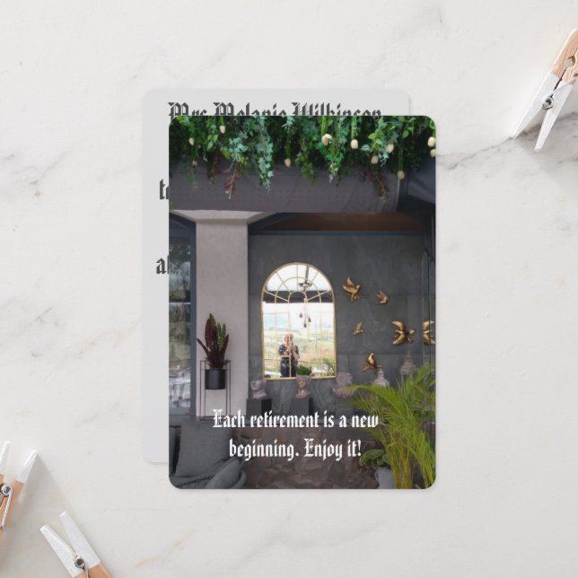 Foto-Ruhestandsfeier-Einladung Einladung (Vorderseite/Rückseite Beispiel)