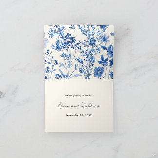 Foto Rustic Blue Wildblume Wedding Ankündigung