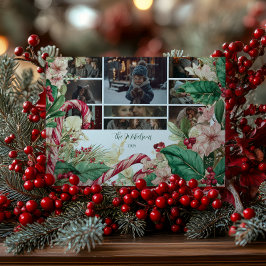 Foto Rustic Candy Cane Weihnachtsfest Party Feiertagskarte