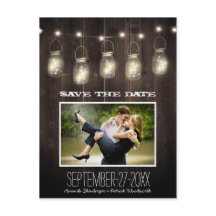 Foto Rustic Country Mason Jar speichern Datum Kart