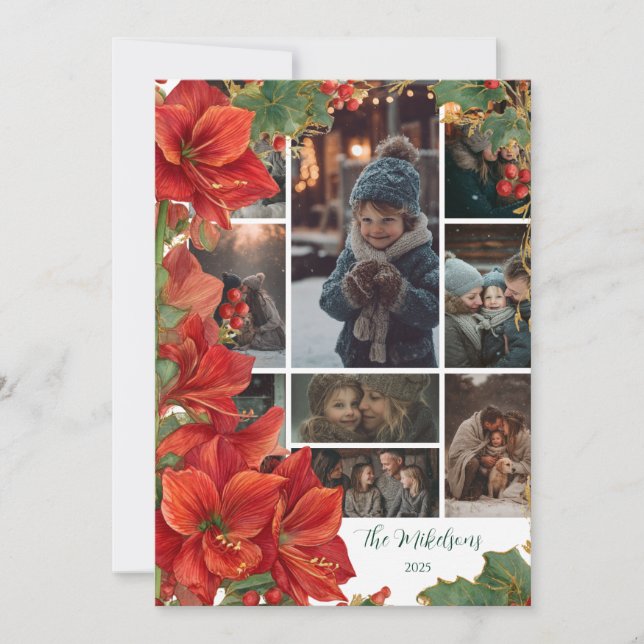 Foto Rustic Red Amaryllis Weihnachten (Vorderseite)