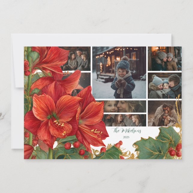Foto Rustic Red Amaryllis Weihnachten (Vorderseite)