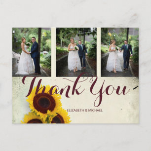 Foto Rustic Sonnenblume Moderne Hochzeit Vielen Da Postkarte