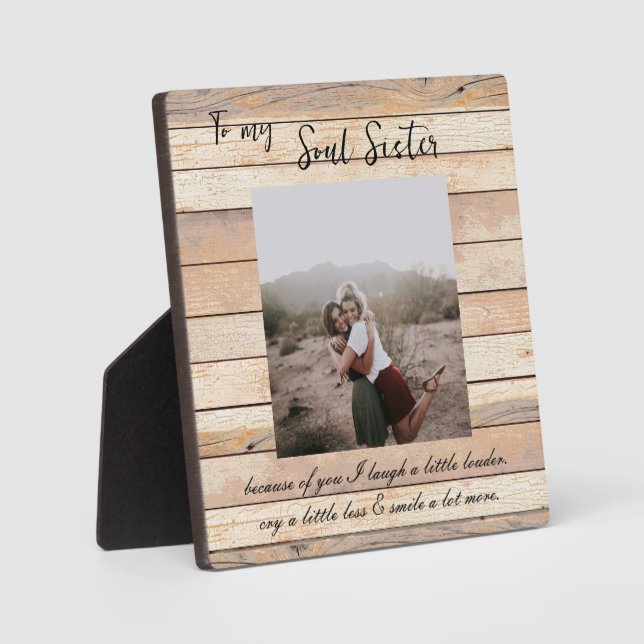 Foto Rustic Wood Plaque Soul Sister Foto Fotoplatte (Vorderseite)