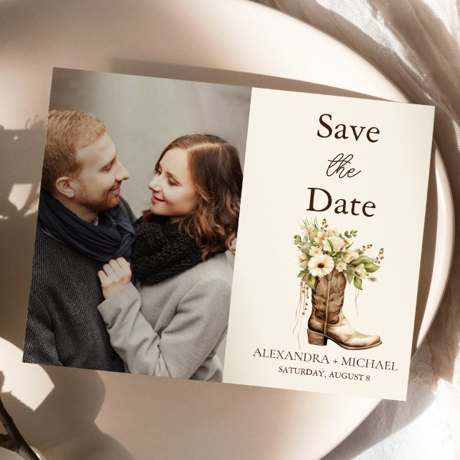 Foto Rustikale Botanische Hochzeit Save The Date (Von Creator hochgeladen)