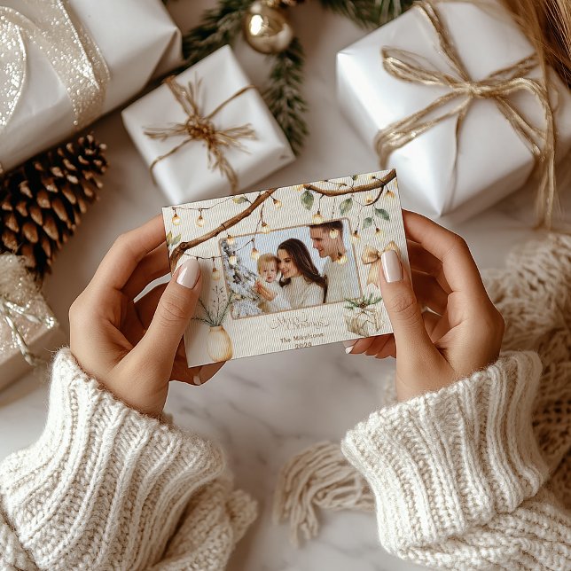Foto Rustikale Botanische Weihnachtszeit Feiertagskarte (Von Creator hochgeladen)