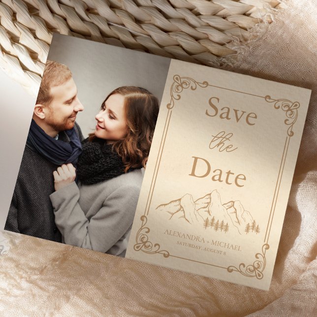 Foto Rustikale Hochzeit der Gebirgsketten Save The Date (Von Creator hochgeladen)
