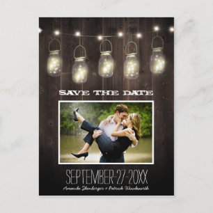 Foto Rustikale Land Mason Jar Save The Date Karten
