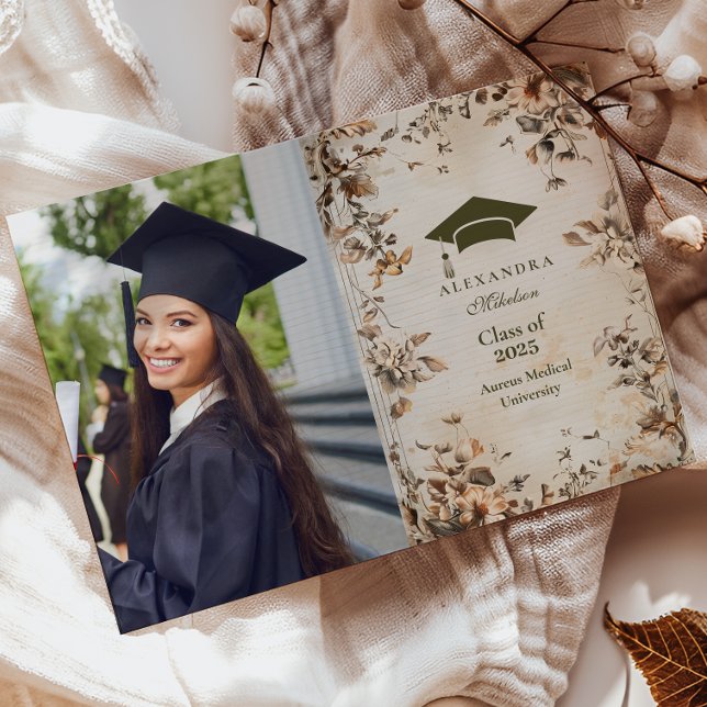 Foto Rustikale Vintage Wildblume Bloom Abschluss Ankündigung (Von Creator hochgeladen)