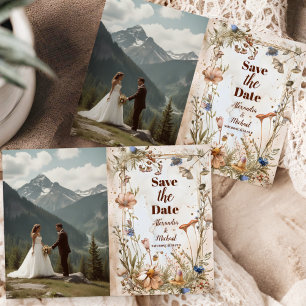 Foto Rustikale Watercolor-Hochzeit Save The Date