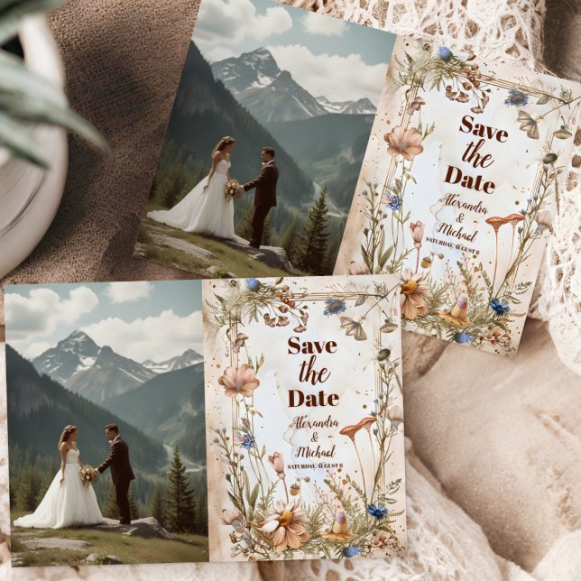 Foto Rustikale Watercolor-Hochzeit Save The Date (Von Creator hochgeladen)