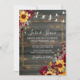 Foto Rustische Rose und Aster QR Code Hochzeit Einladung