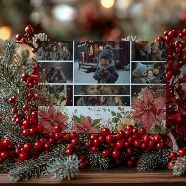 Foto Rustische Strumpf und Poinsettias Weihnachten (Von Creator hochgeladen)