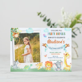 Foto Safari Geburtstagseinladung Zwei wilde Party Einladung