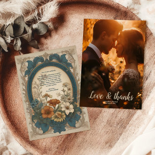 Foto Sage Green Art Nouveau Alphonse Mucha Weddin Dankeskarte