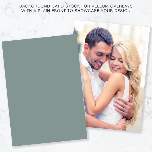 Foto Sage Green Background for Vellum Overlay Einladung (Von Creator hochgeladen)